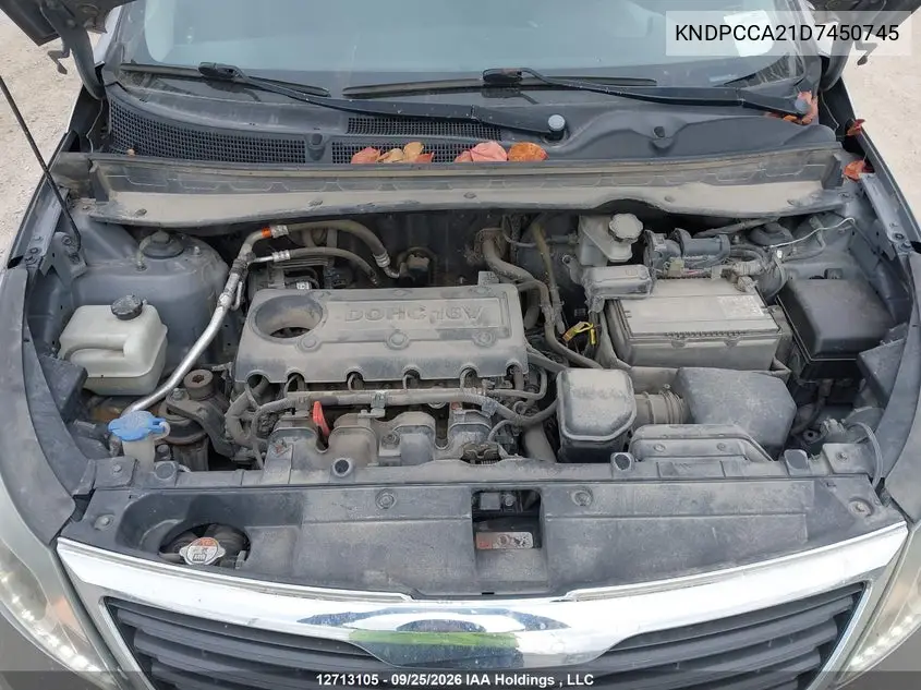 2013 KIA SPORTAGE VIN KNDPCCA21D7450745 — фото 10