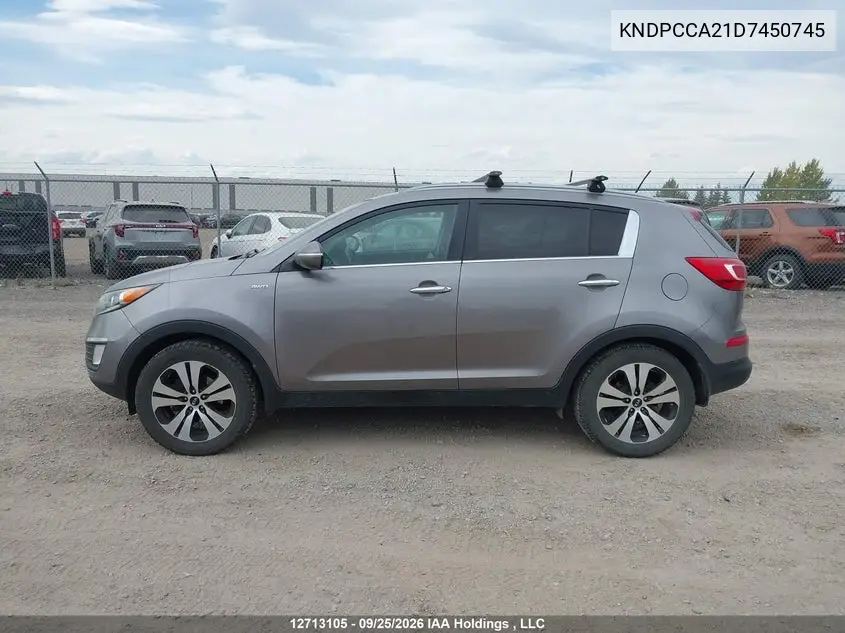 2013 KIA SPORTAGE VIN KNDPCCA21D7450745 — фото 14