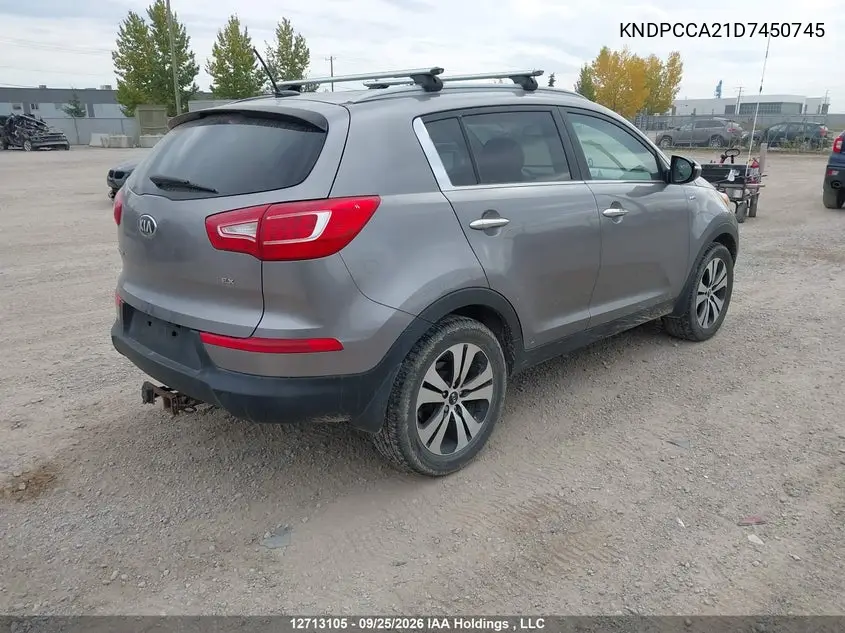 2013 KIA SPORTAGE VIN KNDPCCA21D7450745 — фото 4
