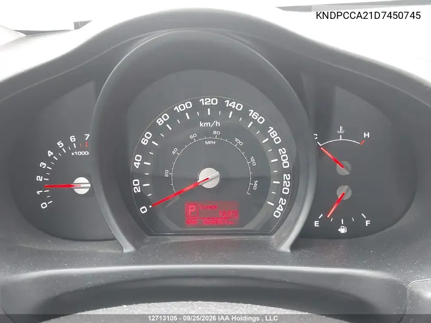2013 KIA SPORTAGE VIN KNDPCCA21D7450745 — фото 7