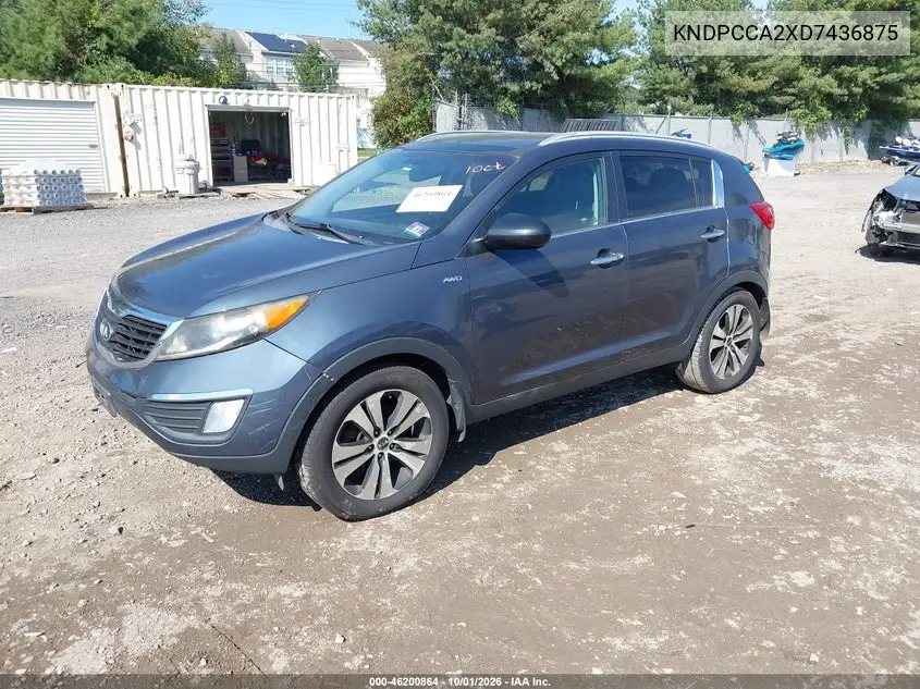 2013 KIA SPORTAGE VIN KNDPCCA2XD7436875 — фото 2
