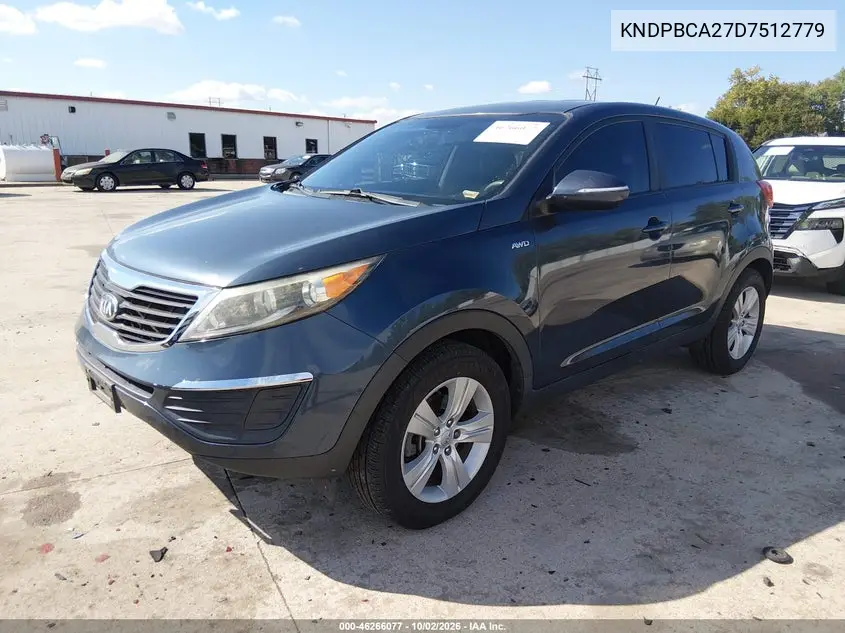 2013 KIA SPORTAGE VIN KNDPBCA27D7512779 — фото 2