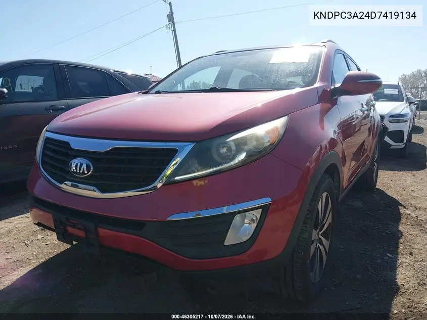 2013 KIA SPORTAGE VIN KNDPC3A24D7419134 — фото 2