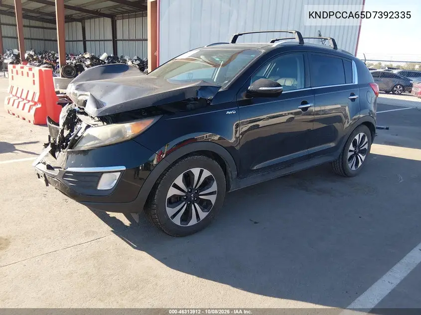 2013 KIA SPORTAGE VIN KNDPCCA65D7392335 — фото 2