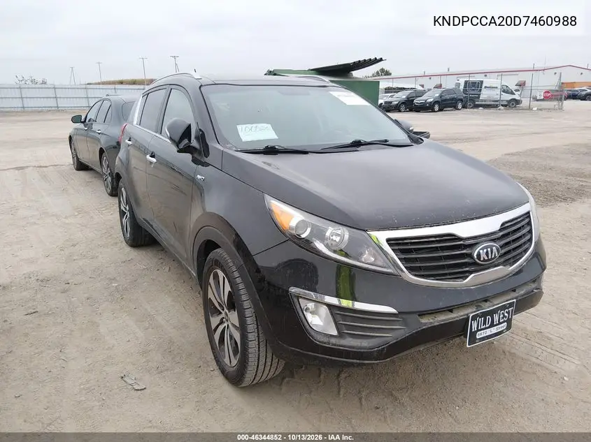 KIA SPORTAGE 2013, VIN KNDPCCA20D7460988