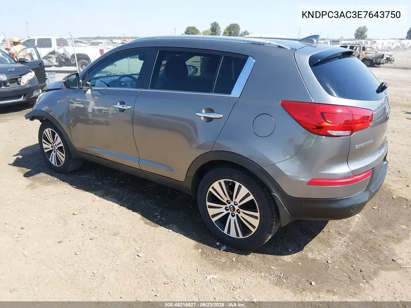 2014 KIA SPORTAGE VIN KNDPC3AC3E7643750 — фото 3