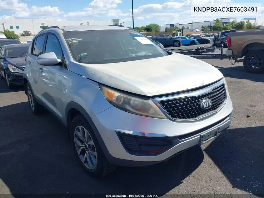 KIA SPORTAGE 2014, VIN KNDPB3ACXE7603491