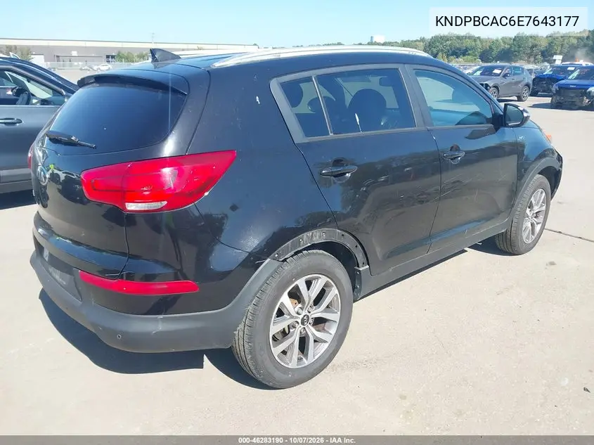 2014 KIA SPORTAGE VIN KNDPBCAC6E7643177 — фото 4