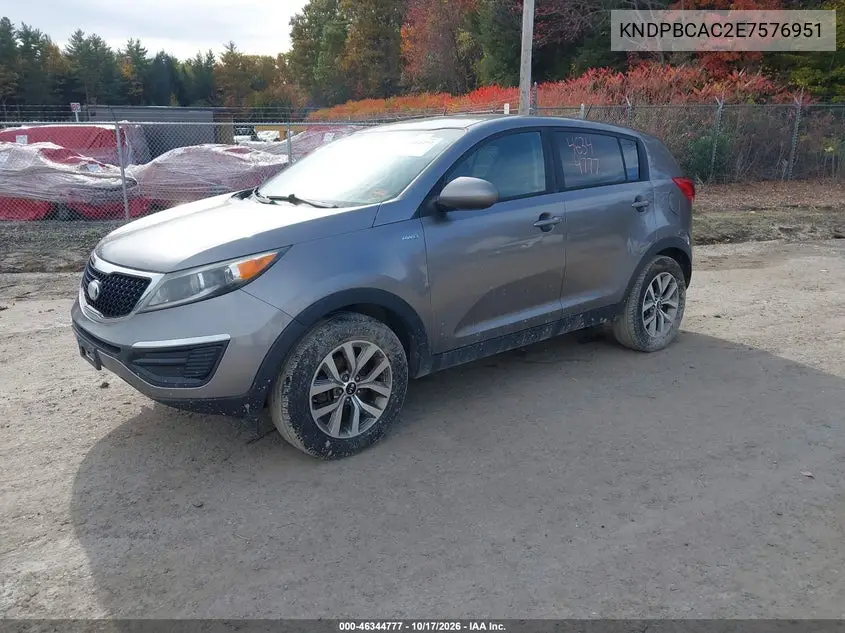 2014 KIA SPORTAGE VIN KNDPBCAC2E7576951 — фото 2