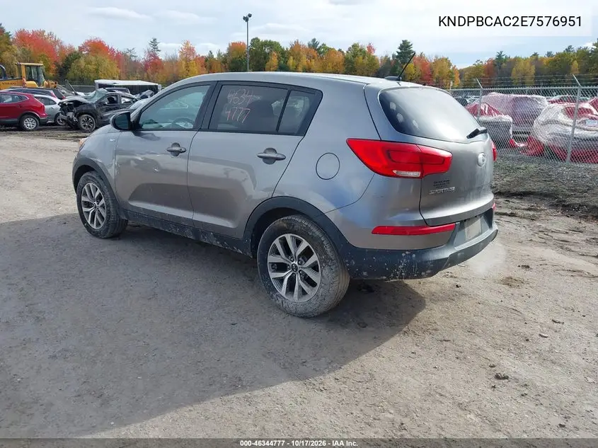 2014 KIA SPORTAGE VIN KNDPBCAC2E7576951 — фото 3