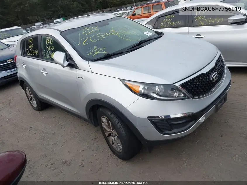 KIA SPORTAGE 2015, VIN KNDPBCAC6F7756919
