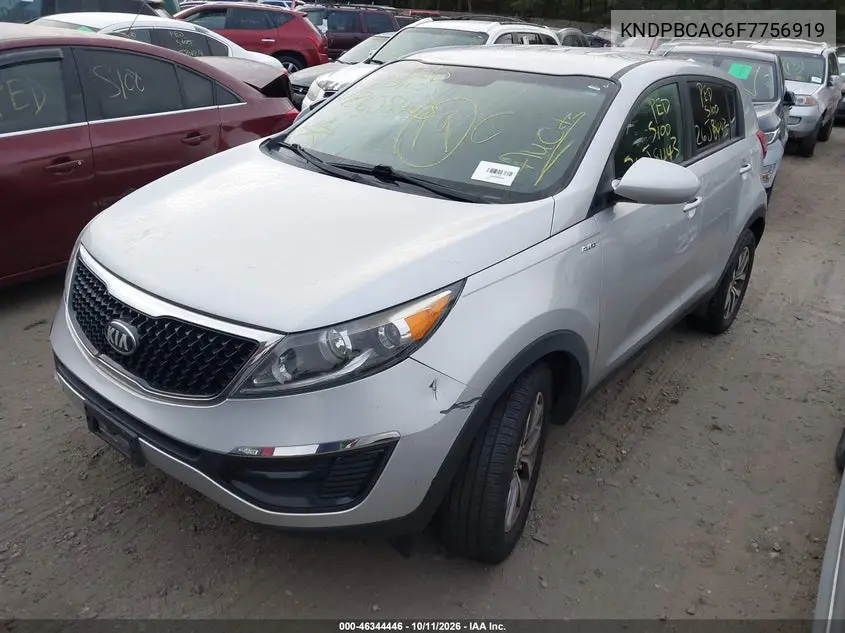 2015 KIA SPORTAGE VIN KNDPBCAC6F7756919 — фото 2