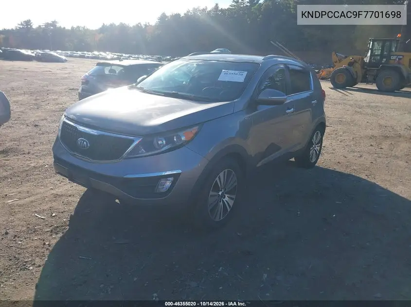 2015 KIA SPORTAGE VIN KNDPCCAC9F7701698 — фото 2