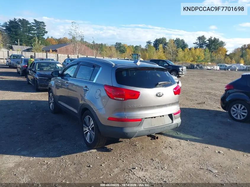 2015 KIA SPORTAGE VIN KNDPCCAC9F7701698 — фото 3