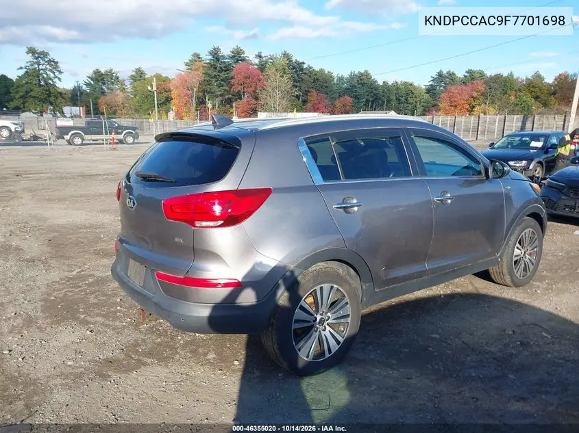 2015 KIA SPORTAGE VIN KNDPCCAC9F7701698 — фото 4
