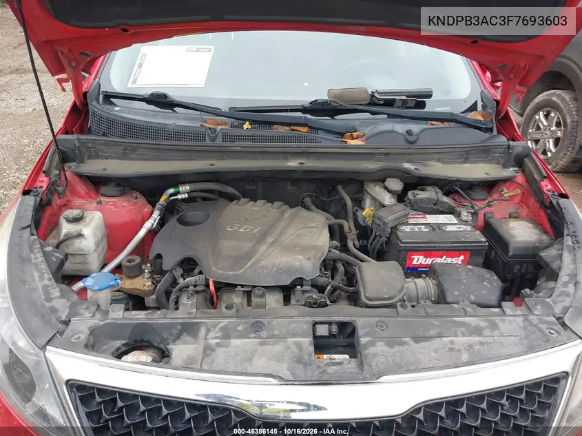 2015 KIA SPORTAGE VIN KNDPB3AC3F7693603 — фото 10
