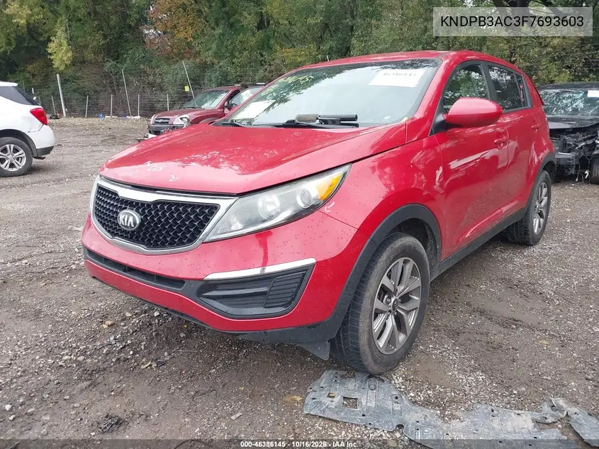 2015 KIA SPORTAGE VIN KNDPB3AC3F7693603 — фото 2