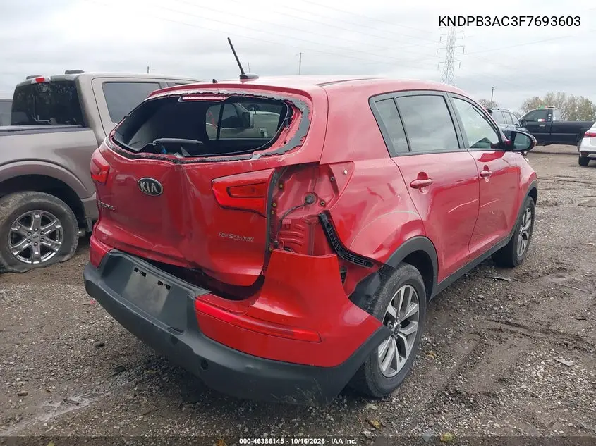 2015 KIA SPORTAGE VIN KNDPB3AC3F7693603 — фото 4