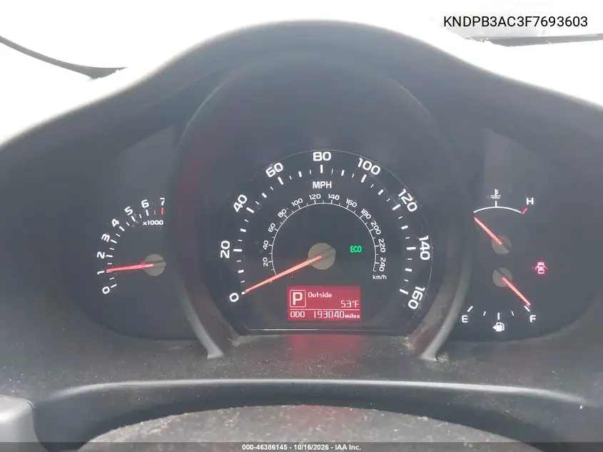 2015 KIA SPORTAGE VIN KNDPB3AC3F7693603 — фото 7