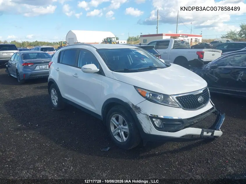 KIA SPORTAGE 2016, VIN KNDPB3AC0G7858489