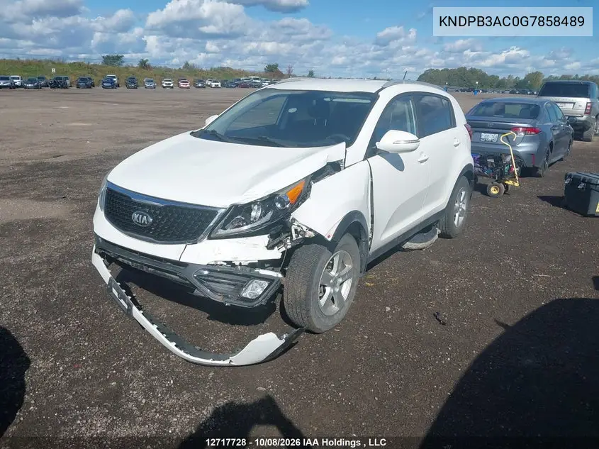 2016 KIA SPORTAGE VIN KNDPB3AC0G7858489 — фото 2