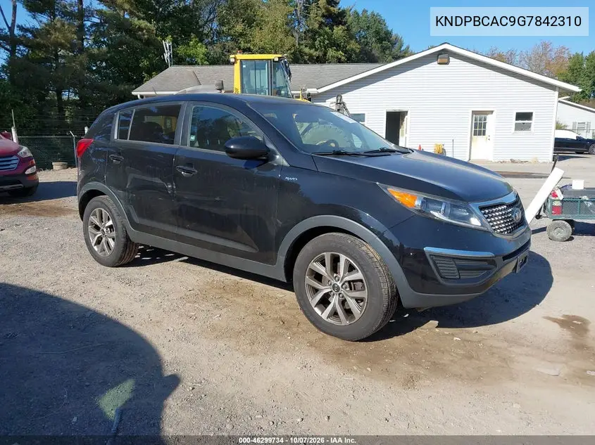 KIA SPORTAGE 2016, VIN KNDPBCAC9G7842310