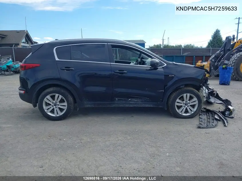 2017 KIA SPORTAGE VIN KNDPMCAC5H7259633 — фото 13