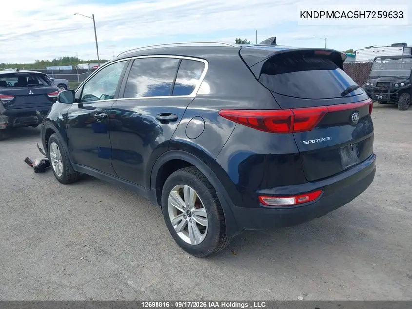 2017 KIA SPORTAGE VIN KNDPMCAC5H7259633 — фото 3