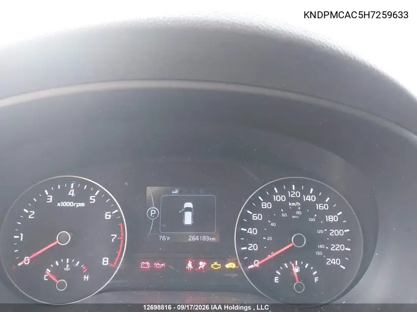 2017 KIA SPORTAGE VIN KNDPMCAC5H7259633 — фото 7