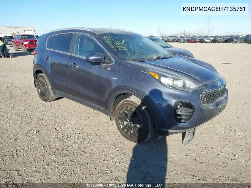KIA SPORTAGE 2017, VIN KNDPMCAC8H7135761