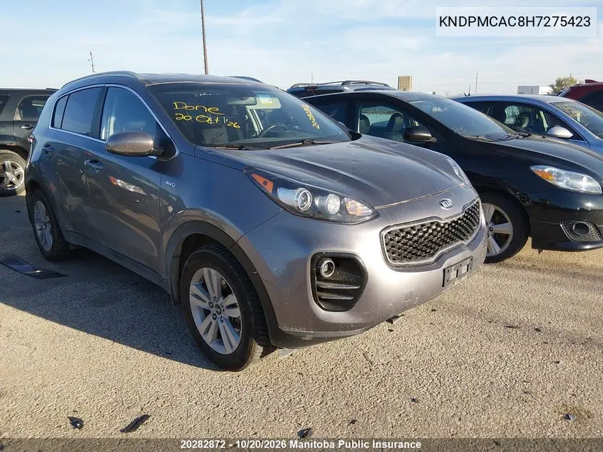 KIA SPORTAGE 2017, VIN KNDPMCAC8H7275423