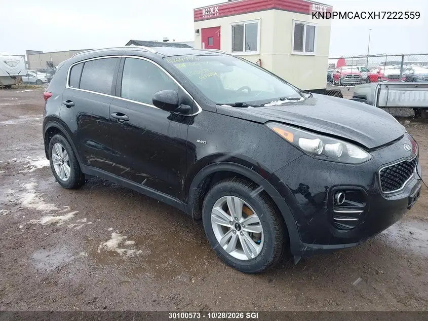 KIA SPORTAGE 2017, VIN KNDPMCACXH7222559
