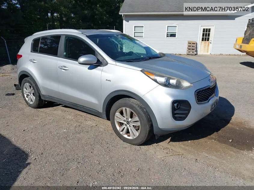 KIA SPORTAGE 2017, VIN KNDPMCAC7H7035702