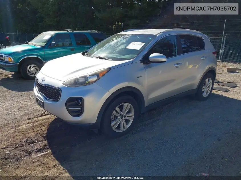 2017 KIA SPORTAGE VIN KNDPMCAC7H7035702 — фото 2