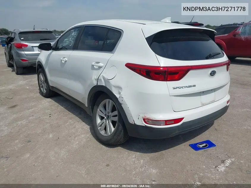 2017 KIA SPORTAGE VIN KNDPM3AC3H7271778 — фото 3
