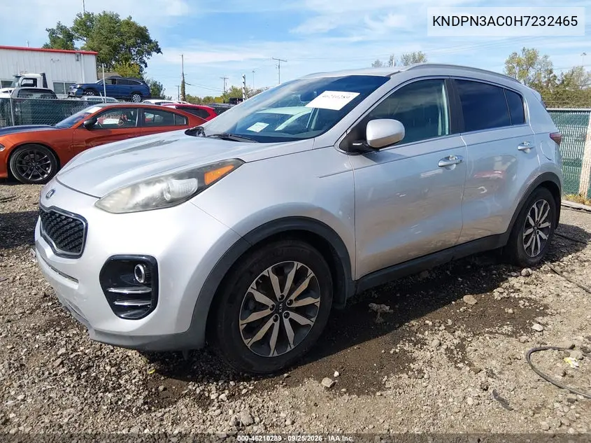 2017 KIA SPORTAGE VIN KNDPN3AC0H7232465 — фото 2