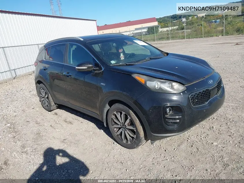 KIA SPORTAGE 2017, VIN KNDPNCAC9H7109487