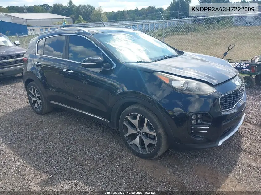 KIA SPORTAGE 2017, VIN KNDPR3A63H7222009