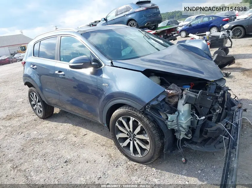 KIA SPORTAGE 2017, VIN KNDPNCAC6H7154838