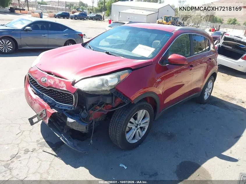 2017 KIA SPORTAGE VIN KNDPMCACXH7218169 — фото 2