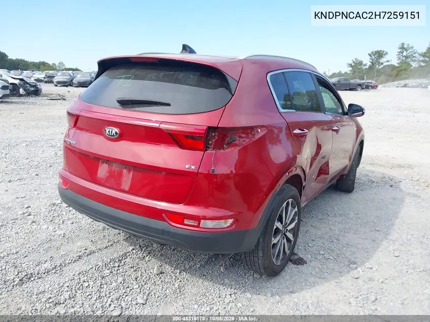 2017 KIA SPORTAGE VIN KNDPNCAC2H7259151 — фото 4