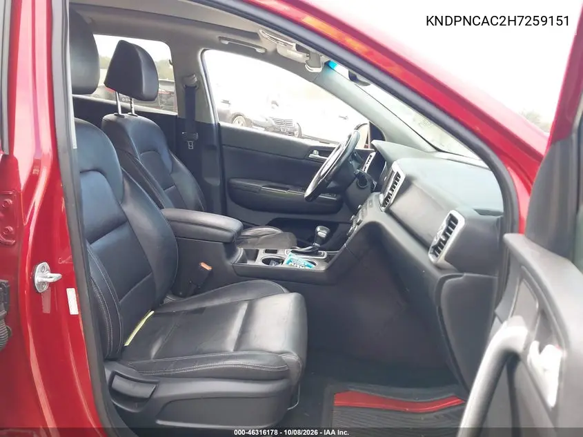 2017 KIA SPORTAGE VIN KNDPNCAC2H7259151 — фото 5