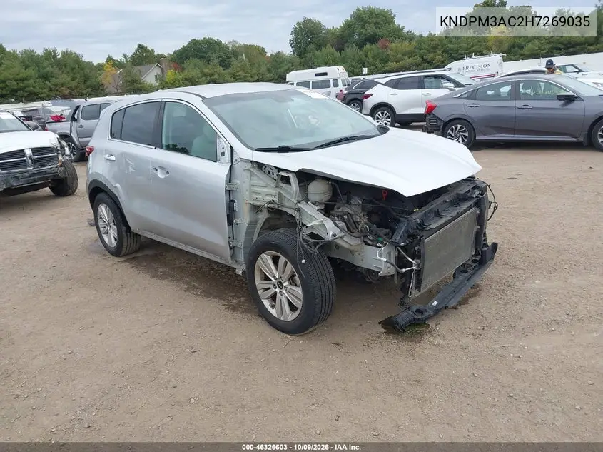 KIA SPORTAGE 2017, VIN KNDPM3AC2H7269035
