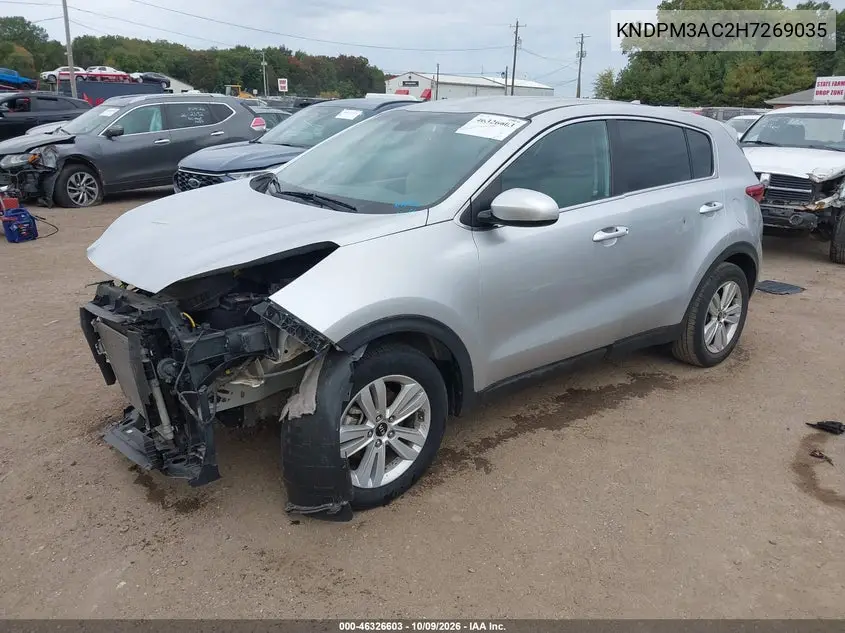 2017 KIA SPORTAGE VIN KNDPM3AC2H7269035 — фото 2
