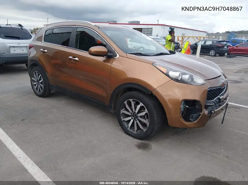 KIA SPORTAGE 2017, VIN KNDPN3AC9H7048867