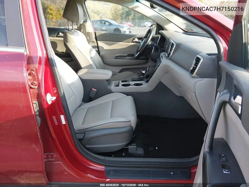 2017 KIA SPORTAGE VIN KNDPNCAC7H7150216 — фото 5