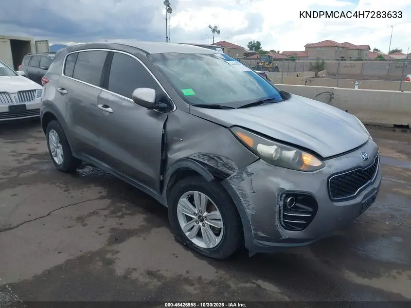 KIA SPORTAGE 2017, VIN KNDPMCAC4H7283633