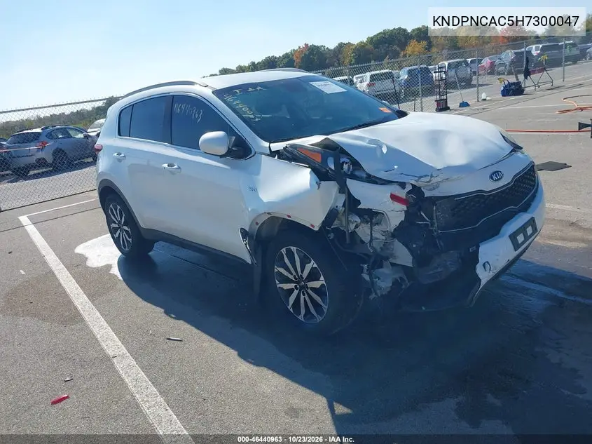 KIA SPORTAGE 2017, VIN KNDPNCAC5H7300047