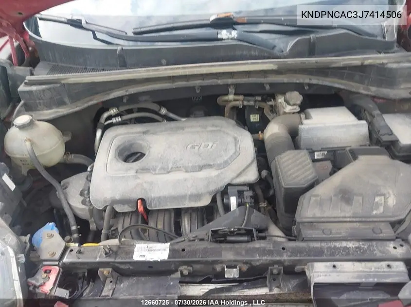 2018 KIA SPORTAGE VIN KNDPNCAC3J7414506 — фото 10