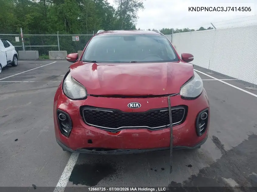 2018 KIA SPORTAGE VIN KNDPNCAC3J7414506 — фото 12